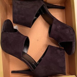 Black Diba peep toe ankle booties
